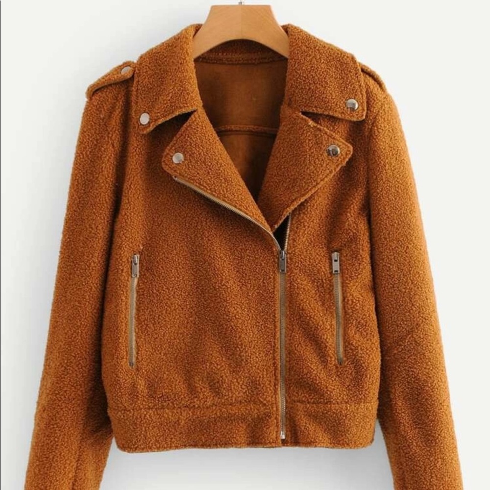 Zipper pocket teddy jacket